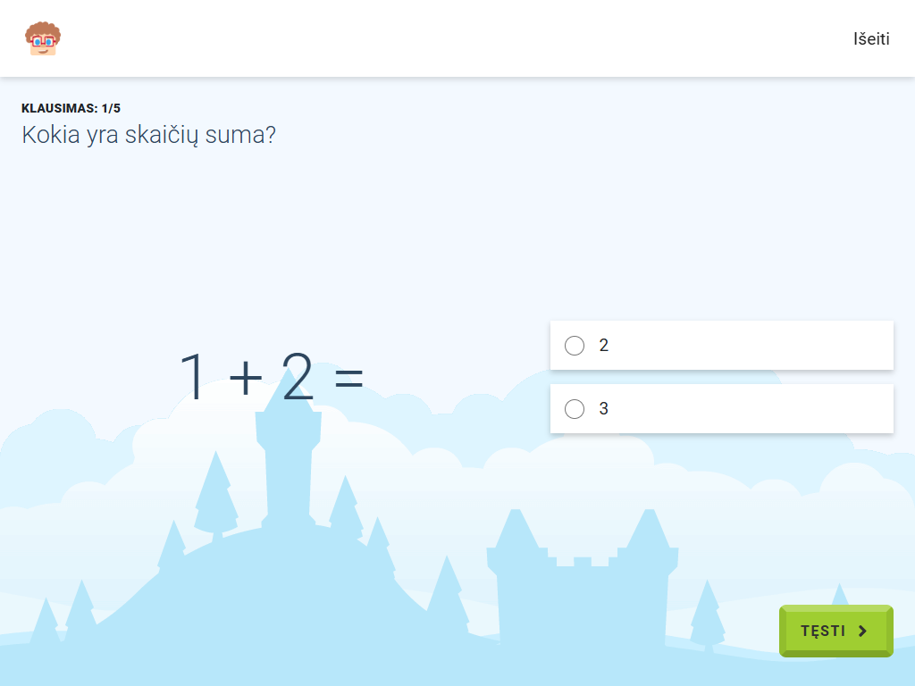 Gudrutis Dutis pratimo "Sudėtis iki 10" peržiūra planšetėje