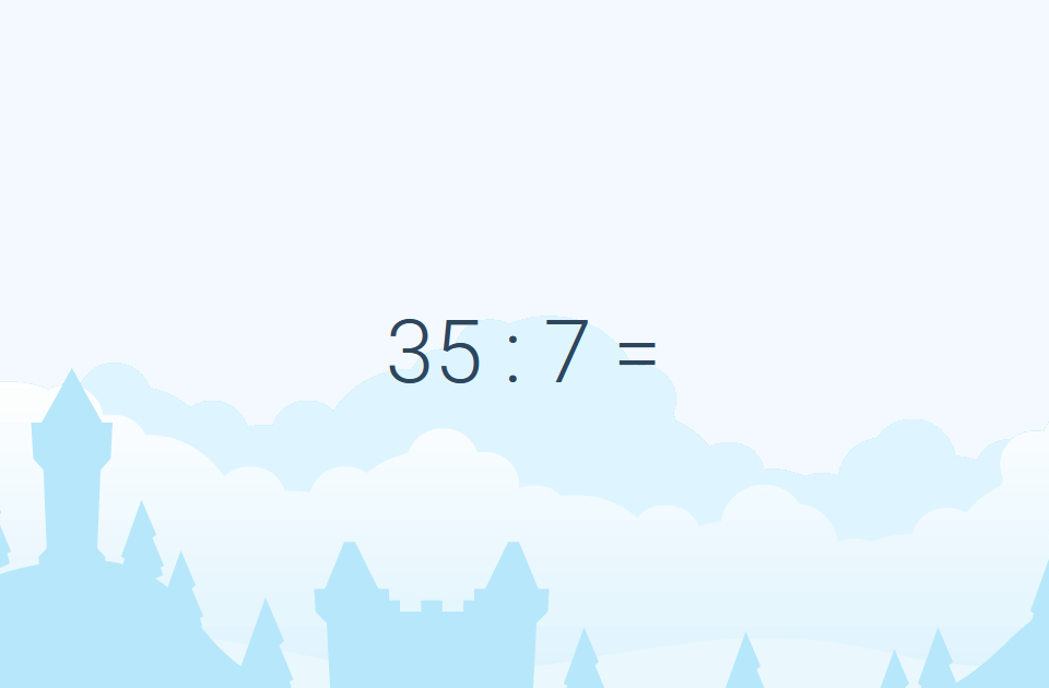 Gudrutis Dutis pratimo "Dalyba iš vienaženklio skaičiaus", skirto antros klasės matematikai, užduoties pavyzdys (1)